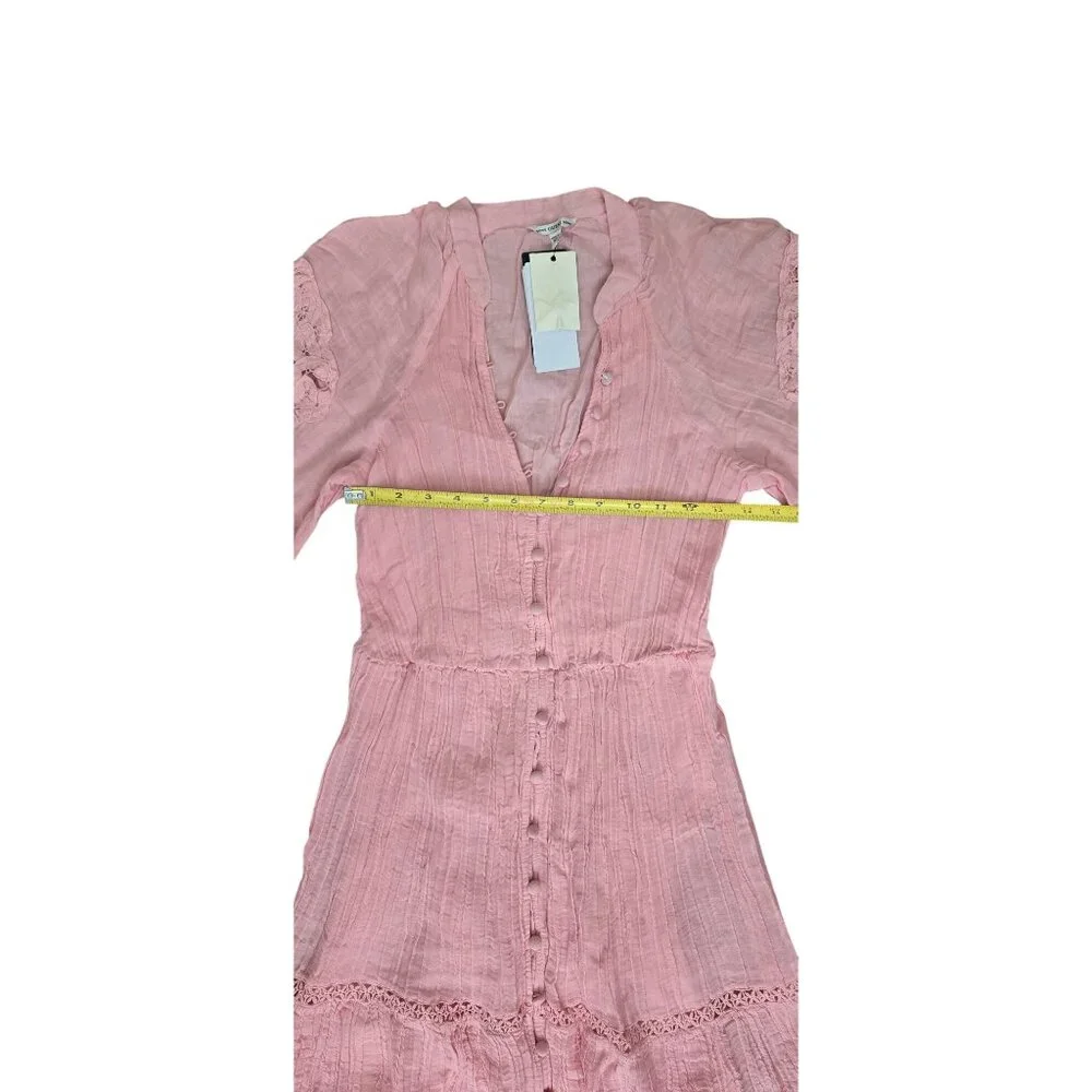 Guess Pink Lace Long Sleeve Button-Down Dress  arita dress without belt - Picture 8 of 16